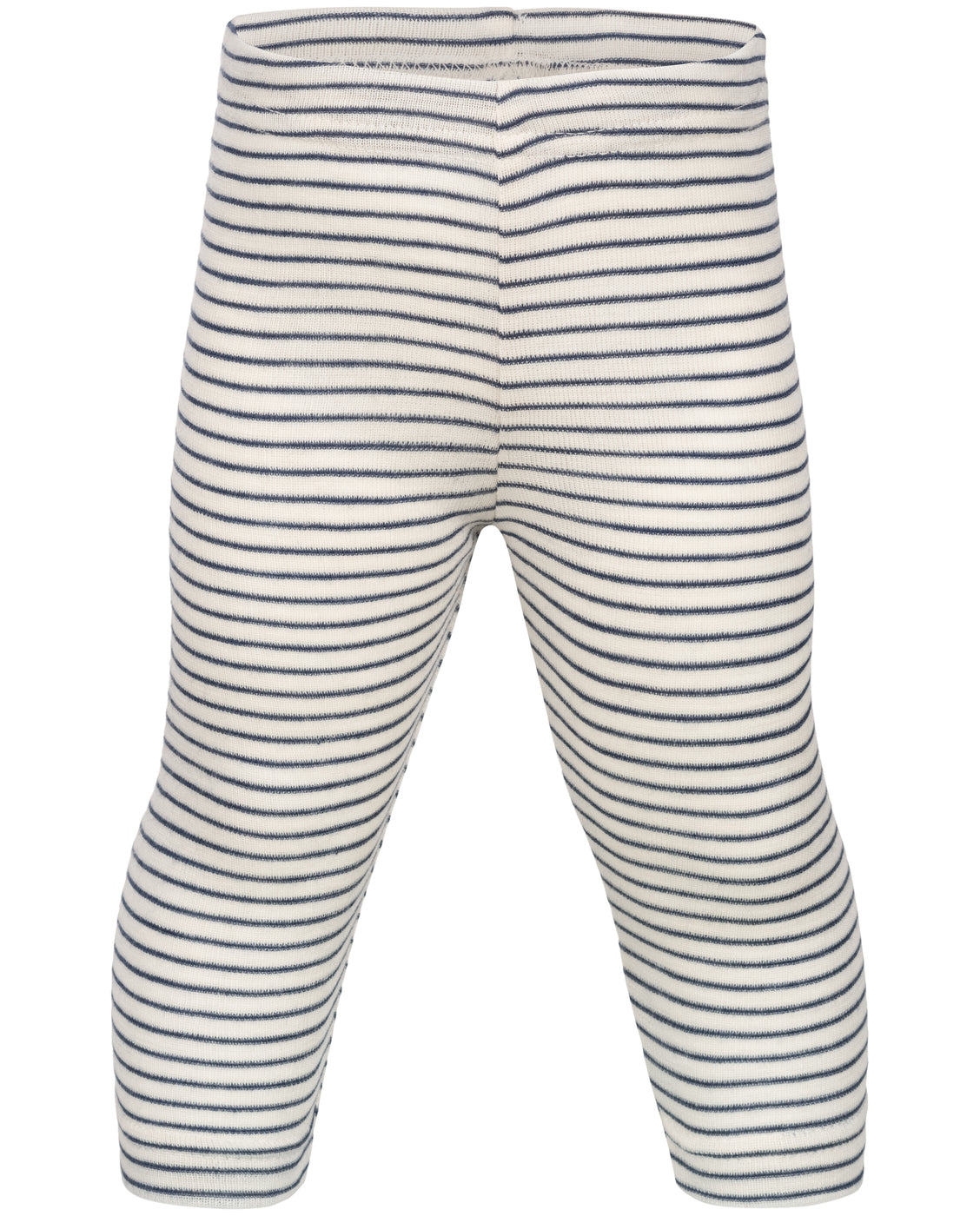 Leggings in lana e seta per bimbi piccoli - ecrù riga navy